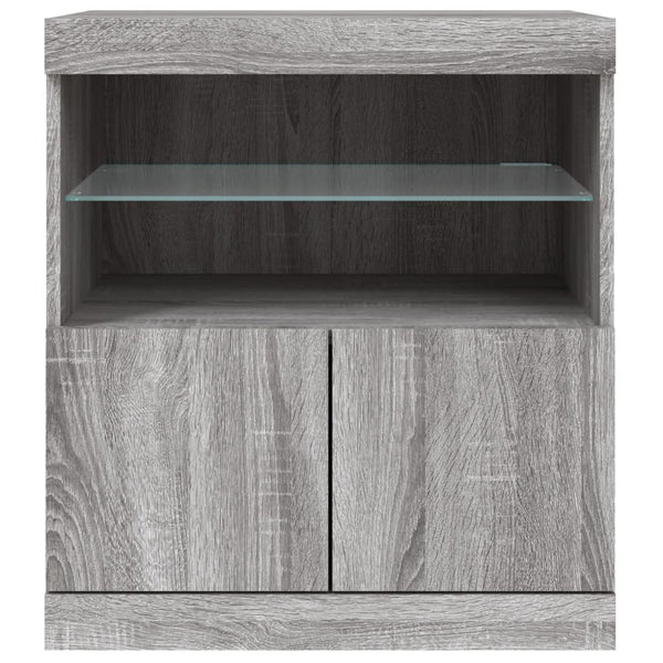 Graues Sideboard mit LED-Beleuchtung Corentin 60x37x67cm