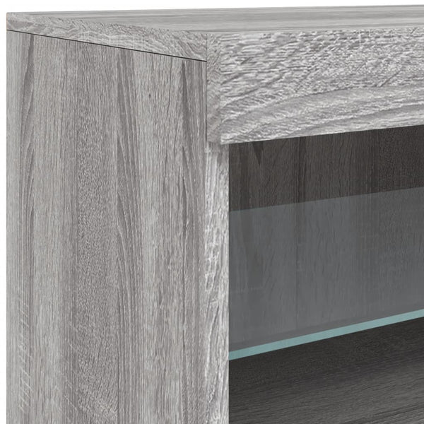 Graues Sideboard mit LED-Beleuchtung Corentin 60x37x67cm