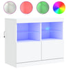 Weißes Sideboard mit LED-Beleuchtung Hisham 81x37x67cm