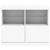 Weißes Sideboard mit LED-Beleuchtung Hisham 81x37x67cm