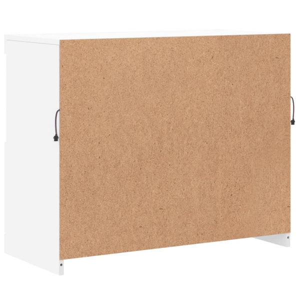 Weißes Sideboard mit LED-Beleuchtung Hisham 81x37x67cm