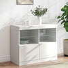 Weißes Sideboard mit LED-Beleuchtung Hisham 81x37x67cm