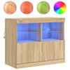 Sonoma-Eiche Sideboard mit LED-Beleuchtung Hisham 81x37x67cm