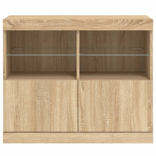 Sonoma-Eiche Sideboard mit LED-Beleuchtung Hisham 81x37x67cm