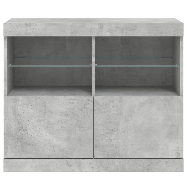 Betoninharmaa senkki led-valoilla Hisham 81x37x67cm