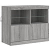 Harmaa senkki led-valoilla Hisham 81x37x67cm