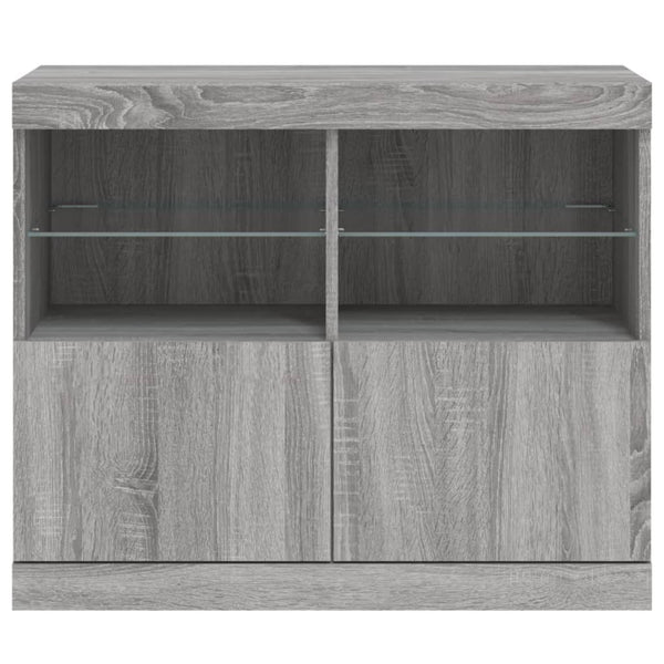 Harmaa senkki led-valoilla Hisham 81x37x67cm