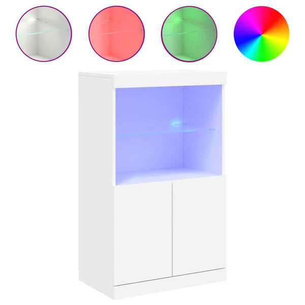 Valkoinen senkki led-valoilla Velichi 60,5x37x100cm