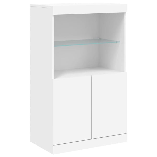 Valkoinen senkki led-valoilla Velichi 60,5x37x100cm