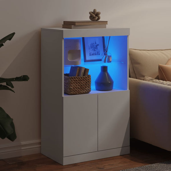 Valkoinen senkki led-valoilla Velichi 60,5x37x100cm