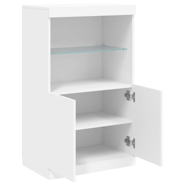 Valkoinen senkki led-valoilla Velichi 60,5x37x100cm
