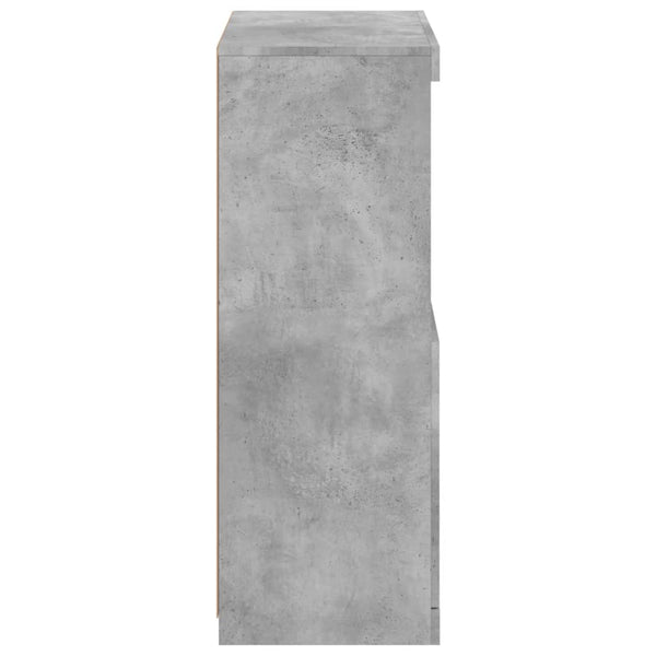 Betongraues Sideboard mit LED-Beleuchtung Velichi 60,5x37x100cm