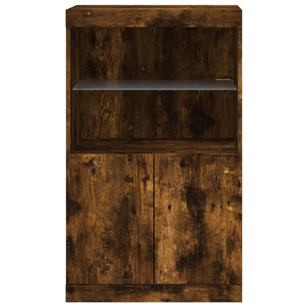 Räuchereiche Sideboard mit LED-Beleuchtung Velichi 60,5x37x100cm