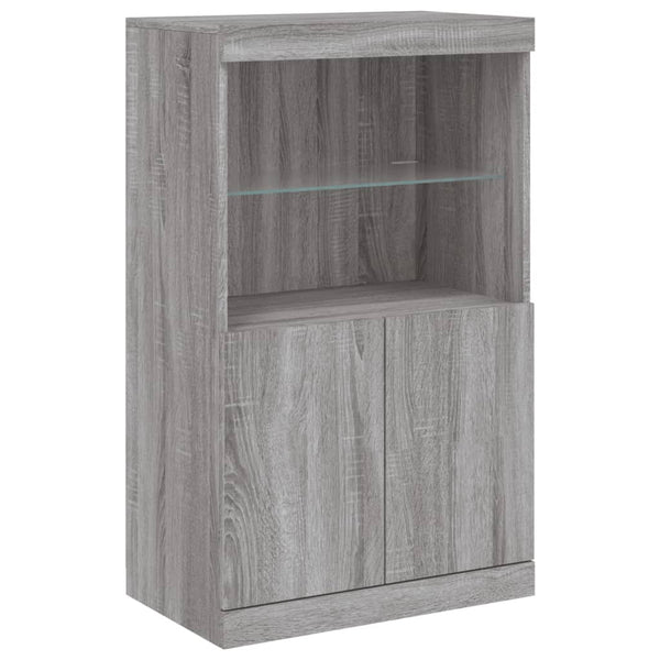 Graues Sideboard mit LED-Beleuchtung Velichi 60,5x37x100cm