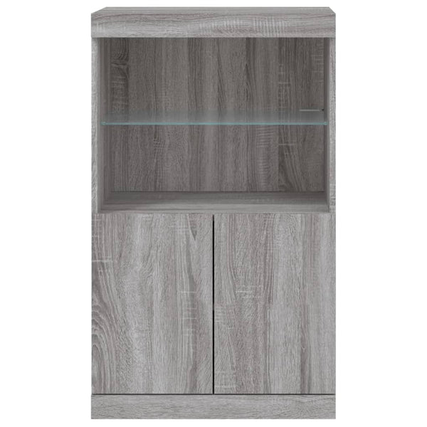 Graues Sideboard mit LED-Beleuchtung Velichi 60,5x37x100cm