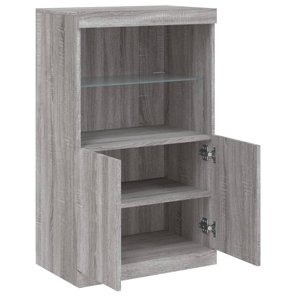 Graues Sideboard mit LED-Beleuchtung Velichi 60,5x37x100cm