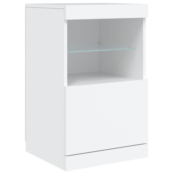 Valkoinen senkki led-valoilla Corteza 41x37x67cm