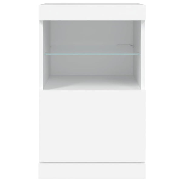 Valkoinen senkki led-valoilla Corteza 41x37x67cm