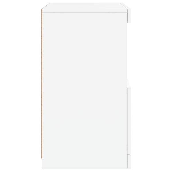 Valkoinen senkki led-valoilla Corteza 41x37x67cm