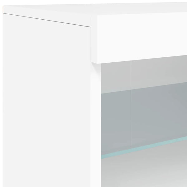 Valkoinen senkki led-valoilla Corteza 41x37x67cm