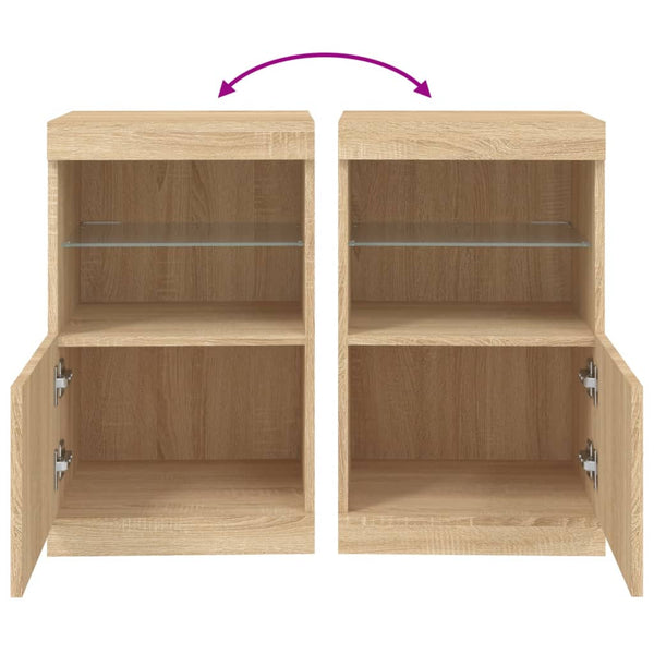 Sonoma-Eiche Sideboard mit LED-Beleuchtung Corteza 41x37x67cm