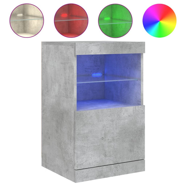 Betongraues Sideboard mit LED-Beleuchtung Corteza 41x37x67cm