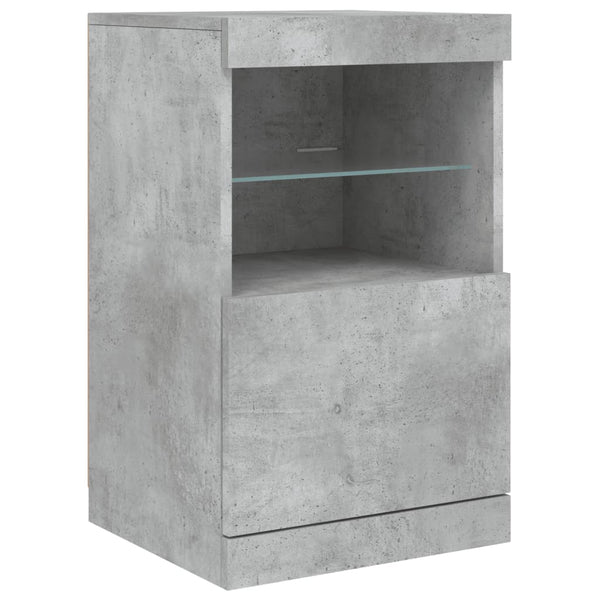 Betongraues Sideboard mit LED-Beleuchtung Corteza 41x37x67cm