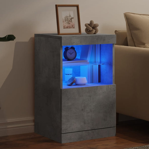Betongraues Sideboard mit LED-Beleuchtung Corteza 41x37x67cm