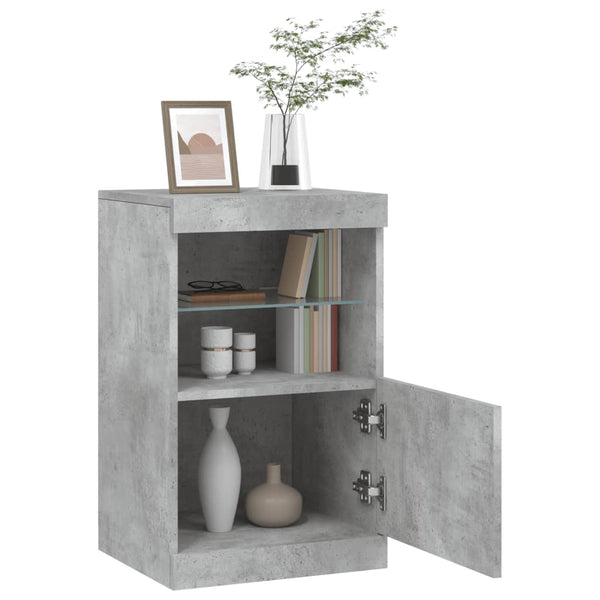 Betongraues Sideboard mit LED-Beleuchtung Corteza 41x37x67cm