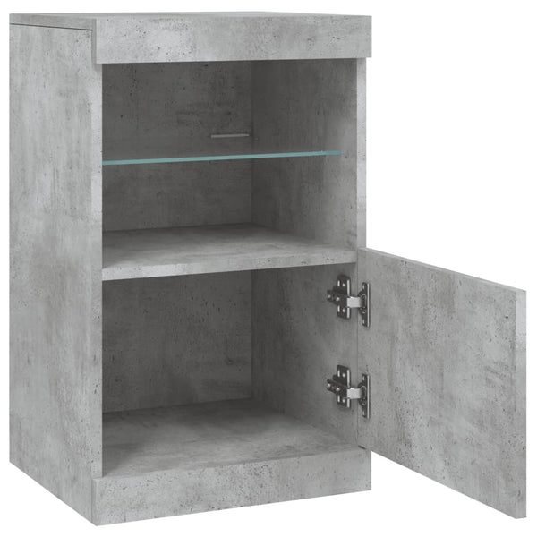 Betongraues Sideboard mit LED-Beleuchtung Corteza 41x37x67cm