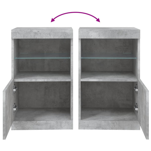 Betongraues Sideboard mit LED-Beleuchtung Corteza 41x37x67cm