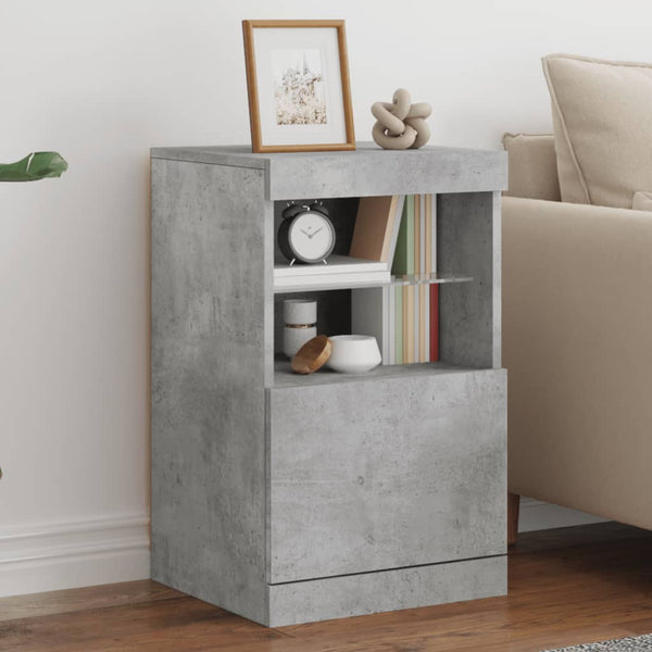 Betongraues Sideboard mit LED-Beleuchtung Corteza 41x37x67cm