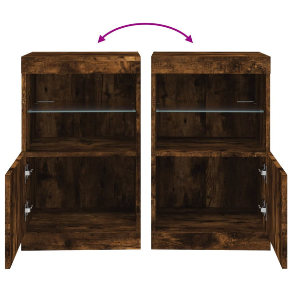 Sideboard aus geräucherter Eiche mit LED-Beleuchtung Corteza 41x37x67cm