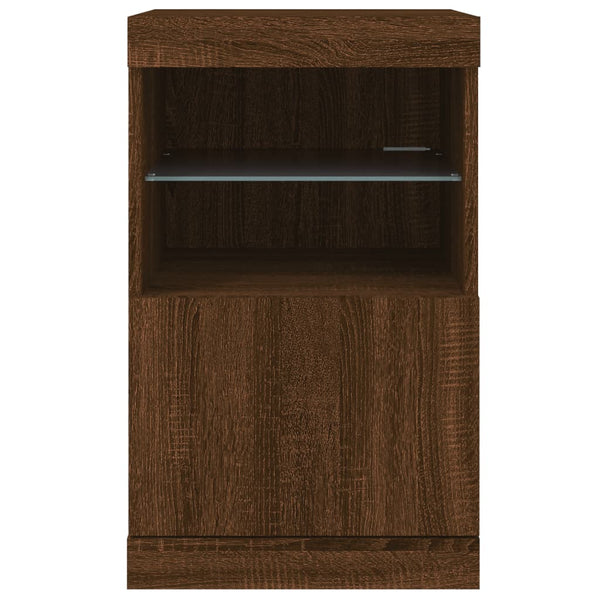 Braunes Eichen Sideboard mit LED-Beleuchtung Corteza 41x37x67cm