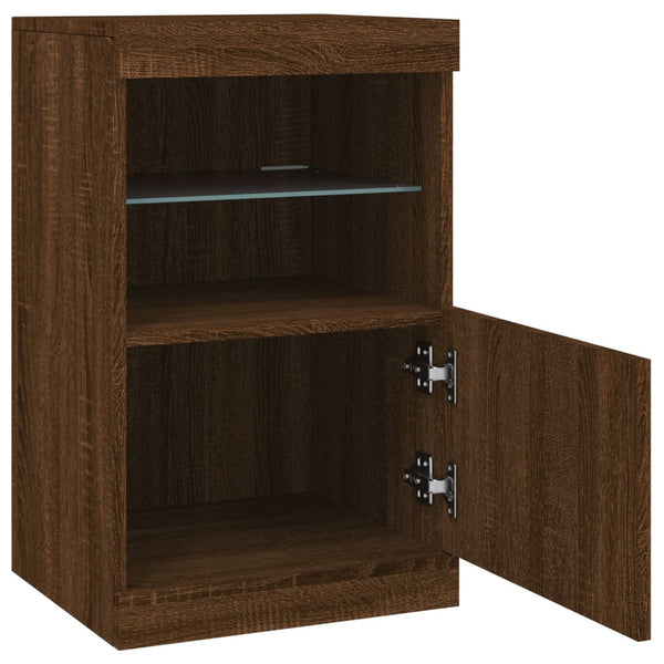 Braunes Eichen Sideboard mit LED-Beleuchtung Corteza 41x37x67cm
