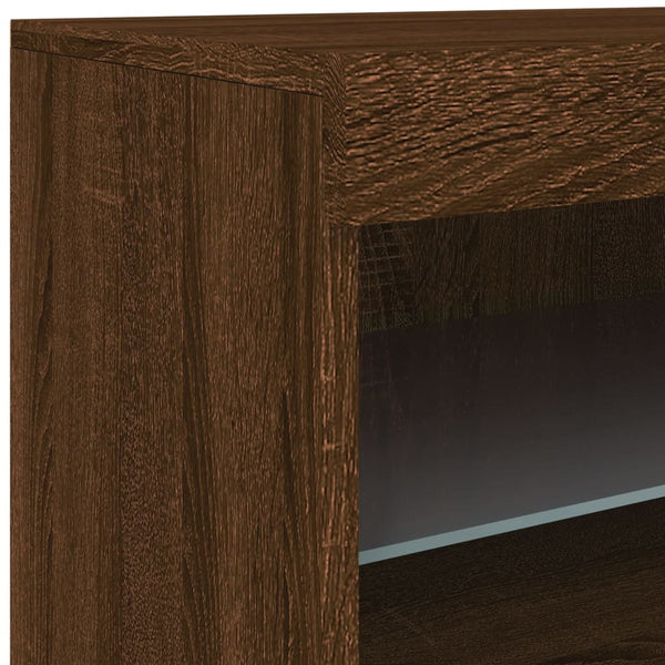 Braunes Eichen Sideboard mit LED-Beleuchtung Corteza 41x37x67cm