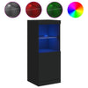 Schwarze Kommode mit LED-Beleuchtung Anaftasie 41x37x100cm