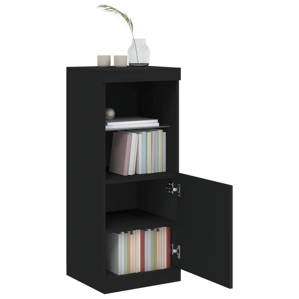 Schwarze Kommode mit LED-Beleuchtung Anaftasie 41x37x100cm