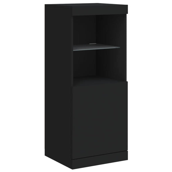 Schwarze Kommode mit LED-Beleuchtung Anaftasie 41x37x100cm
