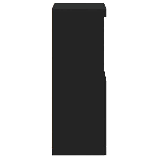 Schwarze Kommode mit LED-Beleuchtung Anaftasie 41x37x100cm
