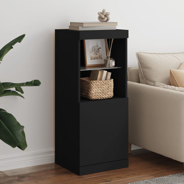 Schwarze Kommode mit LED-Beleuchtung Anaftasie 41x37x100cm