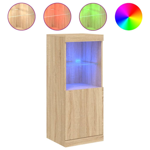 Kommode Sonoma Eiche mit LED-Beleuchtung Anaftasie 41x37x100cm