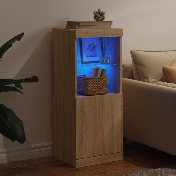 Kommode Sonoma Eiche mit LED-Beleuchtung Anaftasie 41x37x100cm