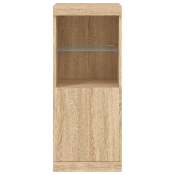 Kommode Sonoma Eiche mit LED-Beleuchtung Anaftasie 41x37x100cm