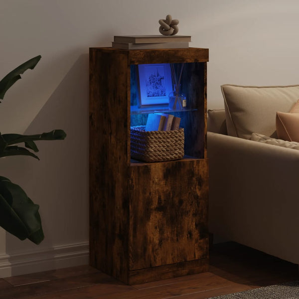 Sideboard aus Raucheiche mit LED-Beleuchtung Anaftasie 41x37x100cm