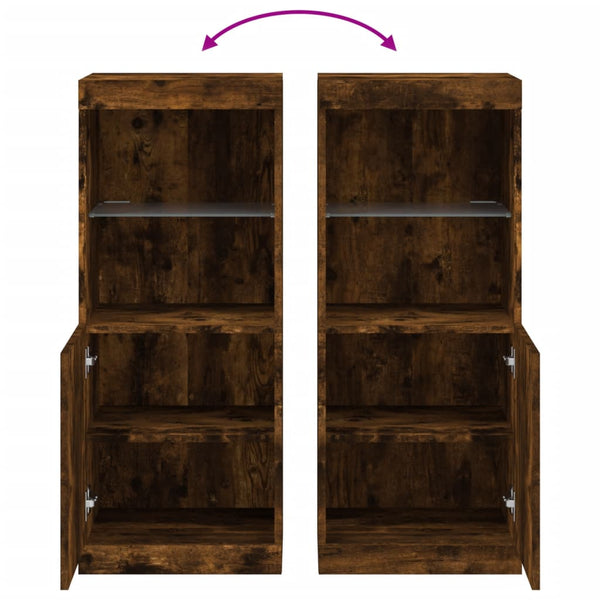 Sideboard aus Raucheiche mit LED-Beleuchtung Anaftasie 41x37x100cm