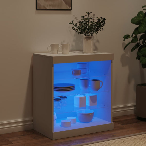 Valkoinen senkki led-valoilla Beckett 60,5x37x67cm