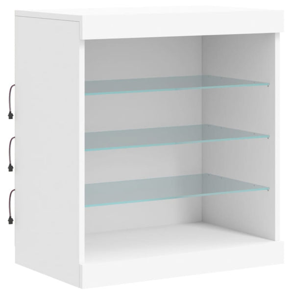 Valkoinen senkki led-valoilla Beckett 60,5x37x67cm