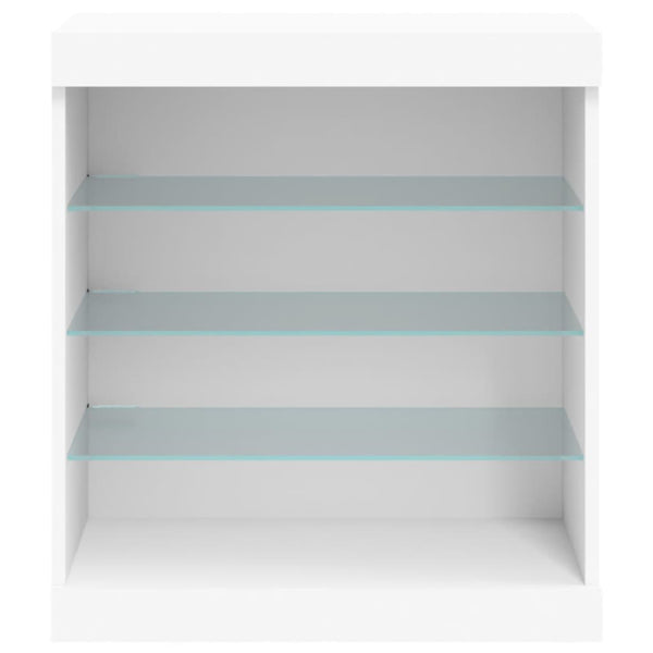 Valkoinen senkki led-valoilla Beckett 60,5x37x67cm