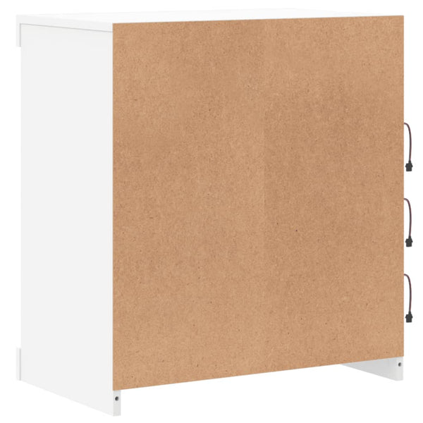 Valkoinen senkki led-valoilla Beckett 60,5x37x67cm